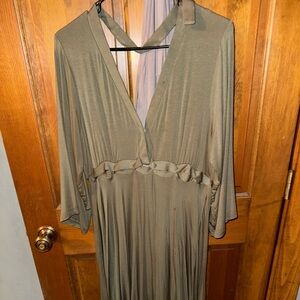 Elegant Olive Green Maxi Dress